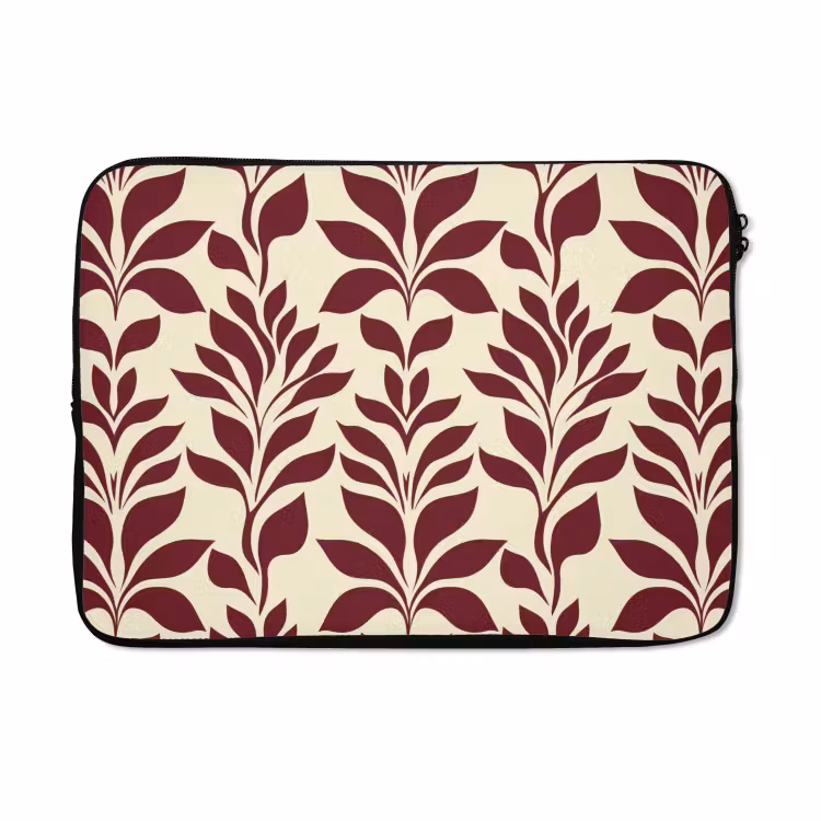Laptophoes - Abstract - Bladeren - Burgundy — 5