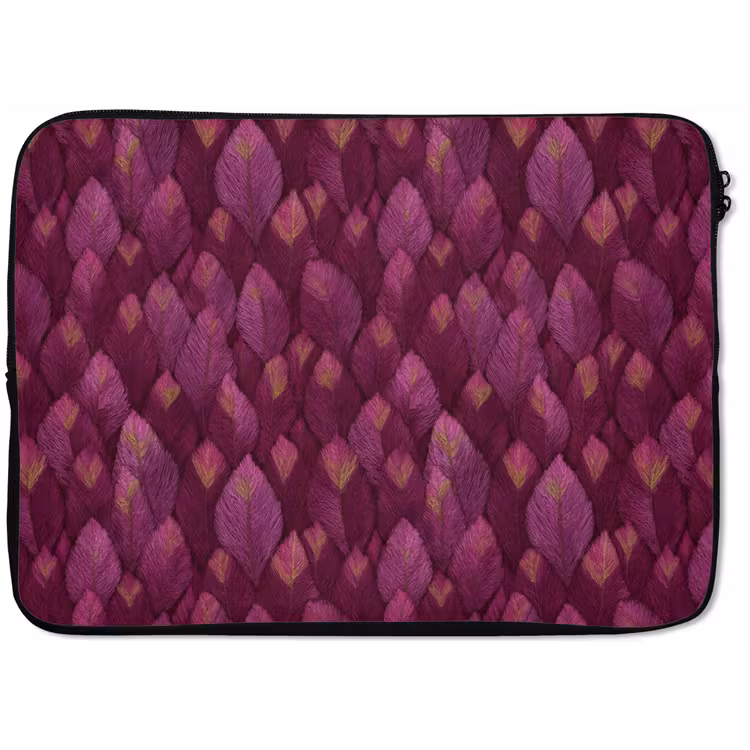 Laptophoes - Bladeren - Patroon - Burgundy — 1
