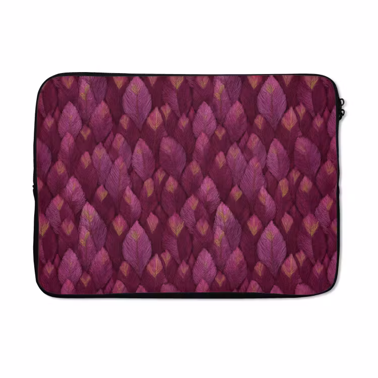 Laptophoes - Bladeren - Patroon - Burgundy — 5