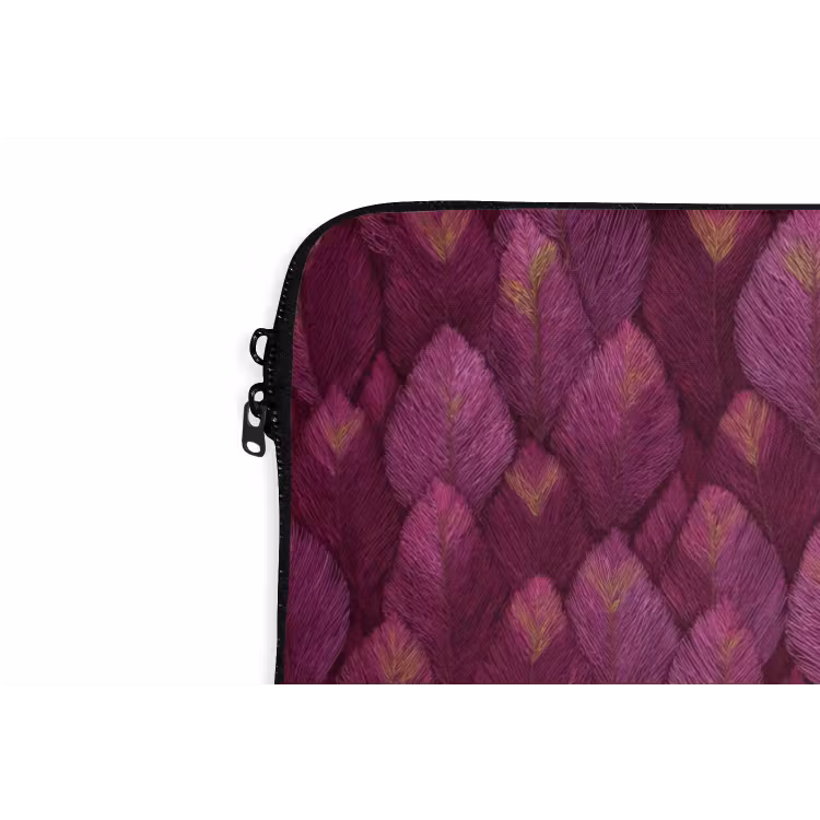 Laptophoes - Bladeren - Patroon - Burgundy — 6