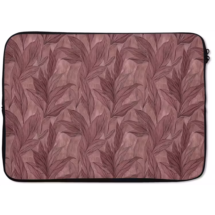 Laptophoes - Bladeren - Patroon - Paars — 1
