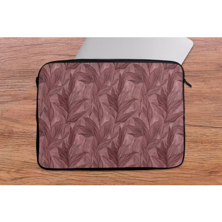 Laptophoes - Bladeren - Patroon - Paars — 2