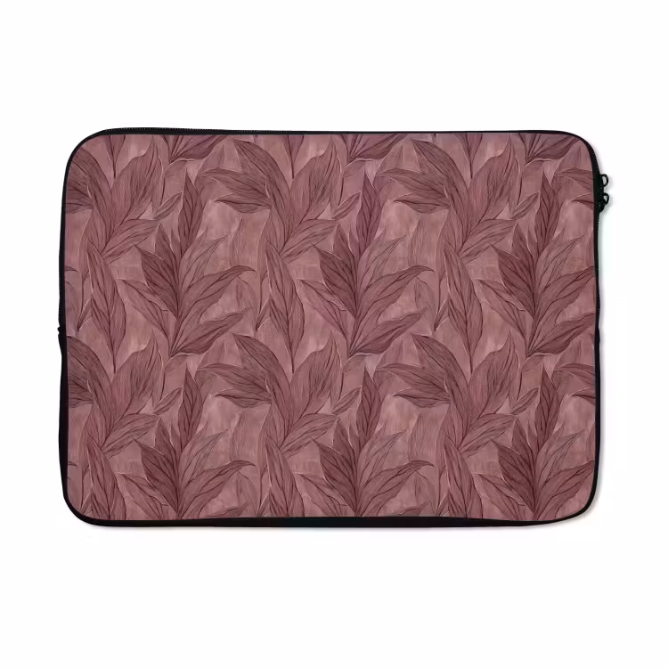 Laptophoes - Bladeren - Patroon - Paars — 5