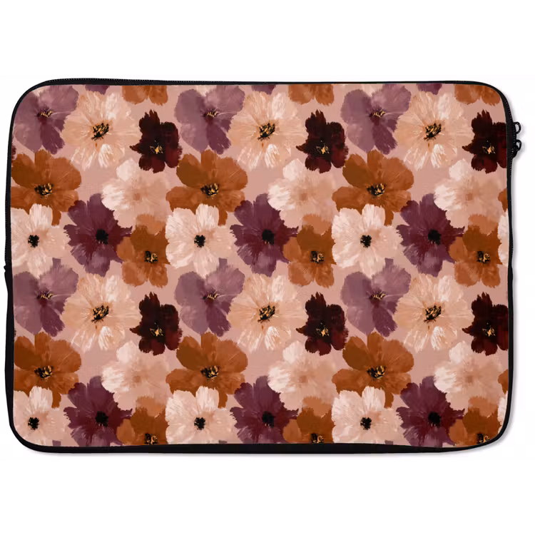 Laptophoes - Bloemen - Abstract - Aardetinten — 1