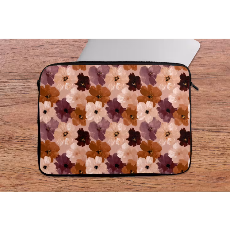 Laptophoes - Bloemen - Abstract - Aardetinten — 2