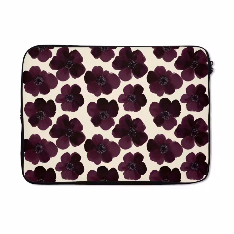 Laptophoes - Bloemen - Aquarel - Paars — 5