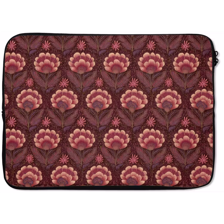 Laptophoes - Bloemen - Waaier - Paars — 1