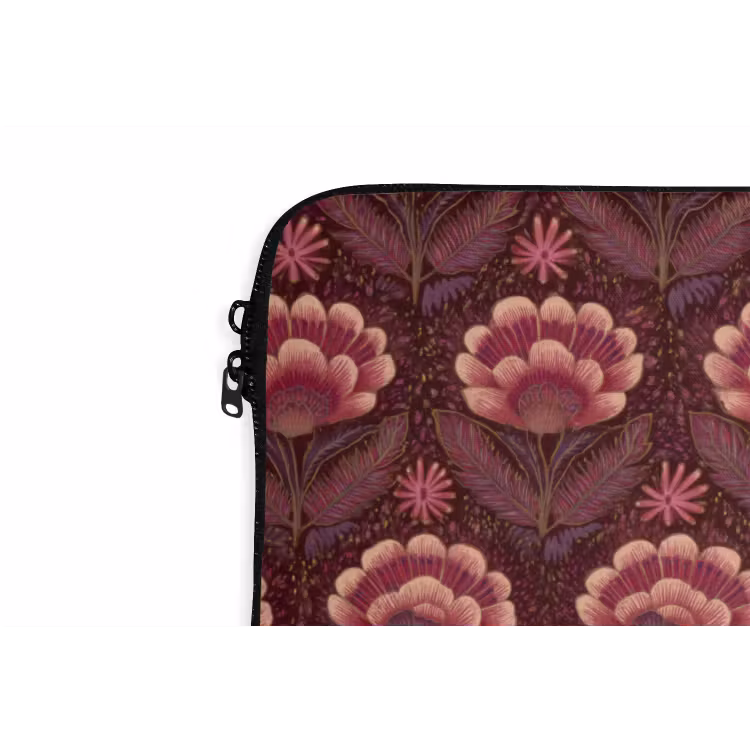 Laptophoes - Bloemen - Waaier - Paars — 6