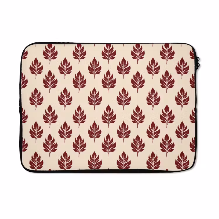 Laptophoes - Botanisch - Patroon - Bordeaux — 5