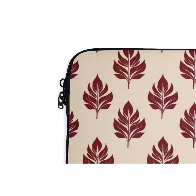 Laptophoes - Botanisch - Patroon - Bordeaux — 6