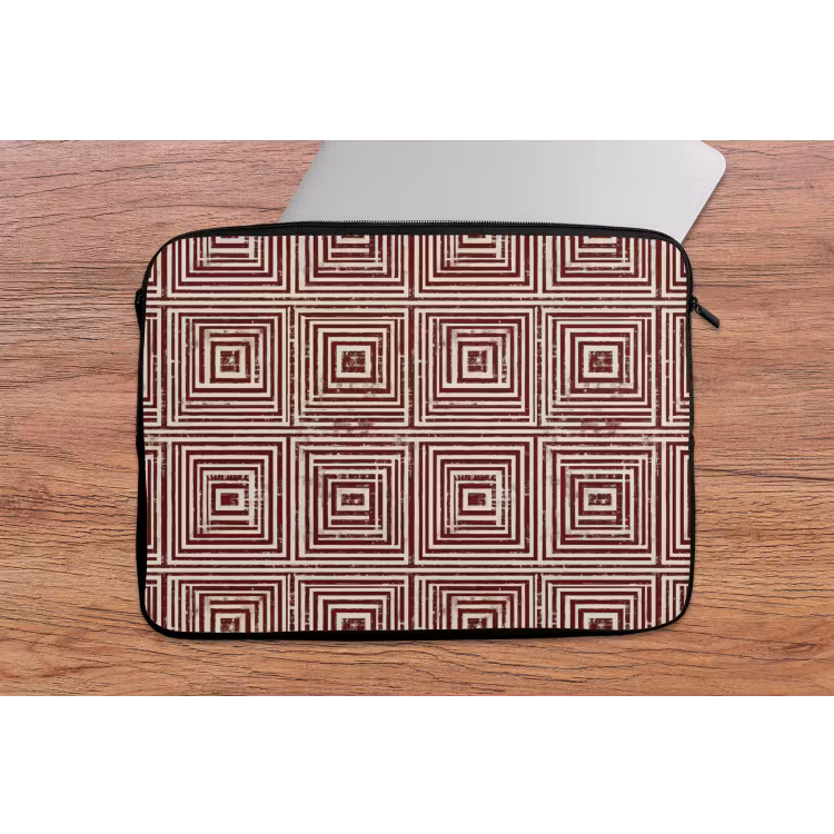 Laptophoes - Geometrisch - Patroon - Rood — 2