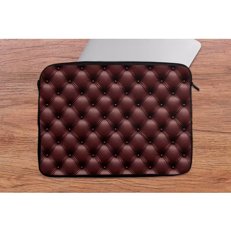 Laptophoes - Leer - Patroon - Bordeaux — 2