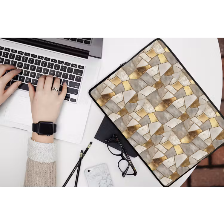 Laptophoes - Mozaïek - Marmer - Goud — 3