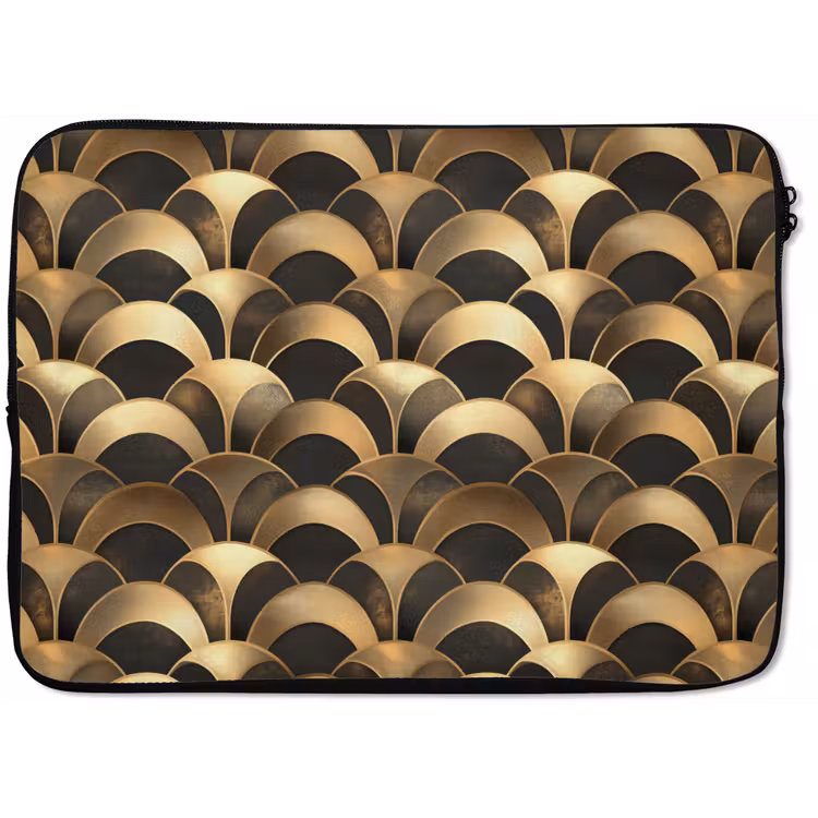 Laptophoes - Schubben - Structuur - Goud — 1
