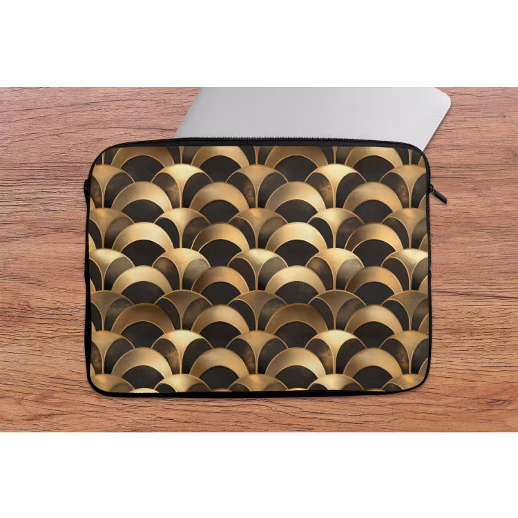 Laptophoes - Schubben - Structuur - Goud — 2