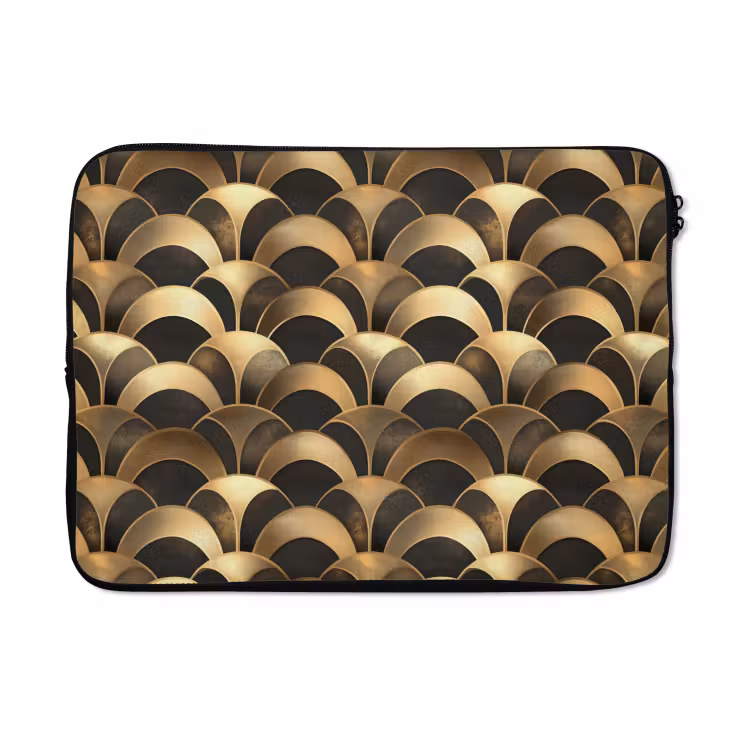 Laptophoes - Schubben - Structuur - Goud — 5