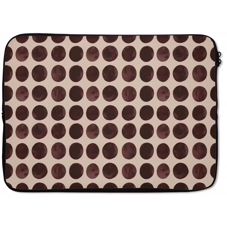 Laptophoes - Stippen - Patroon - Bruin — 1