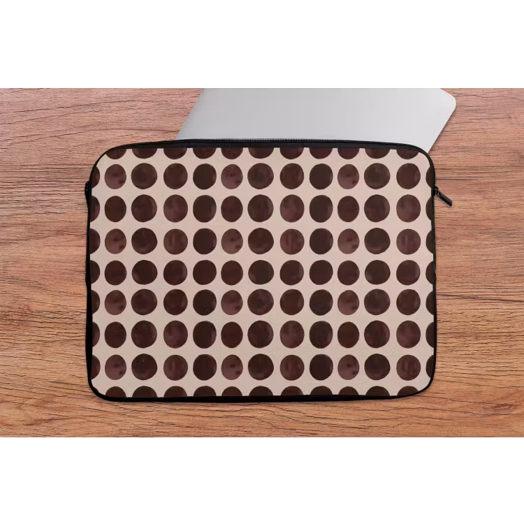 Laptophoes - Stippen - Patroon - Bruin — 2