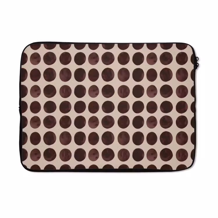 Laptophoes - Stippen - Patroon - Bruin — 5