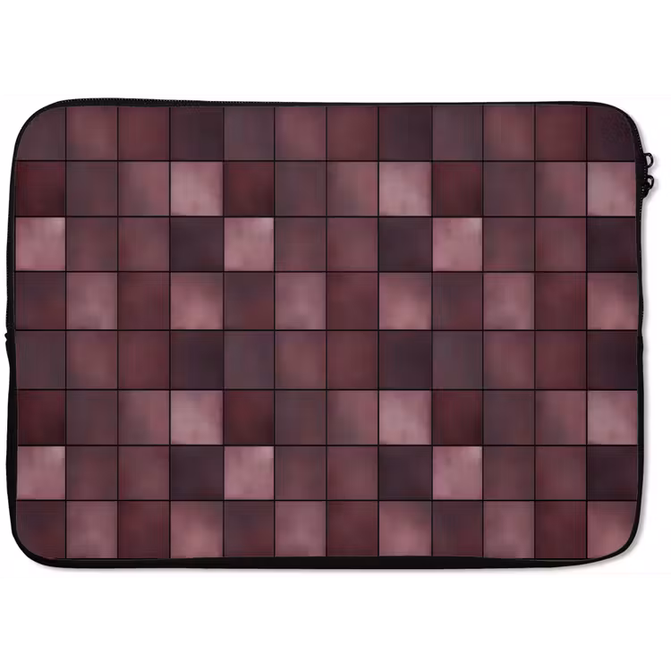 Laptophoes - Vierkant - Tegel - Patroon - Paars — 1