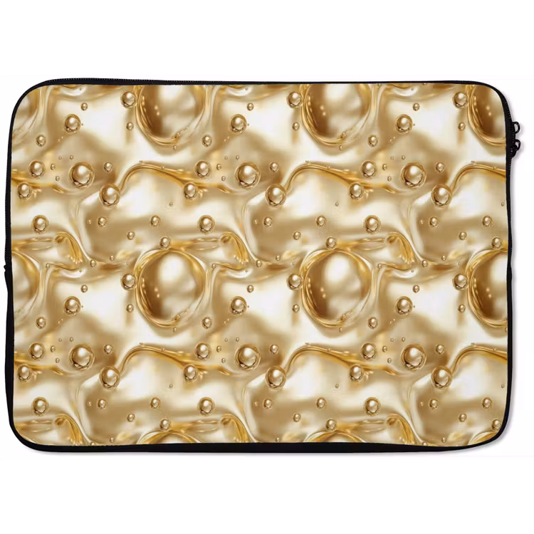 Laptophoes - Vloeibaar - Druppels - Goud — 1