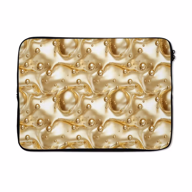 Laptophoes - Vloeibaar - Druppels - Goud — 5