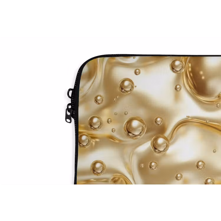 Laptophoes - Vloeibaar - Druppels - Goud — 6