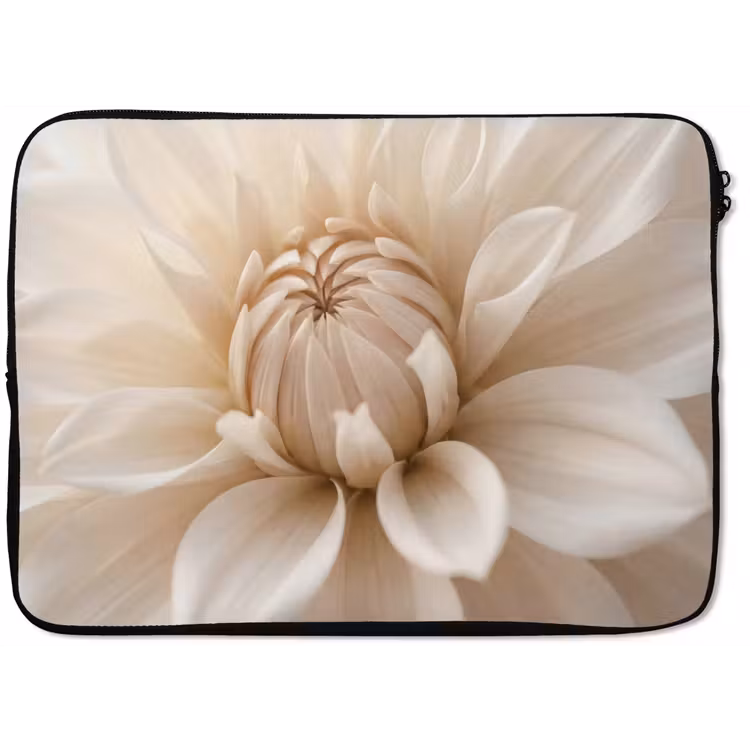 Laptophoes - Bloem - Dahlia - Wit — 1