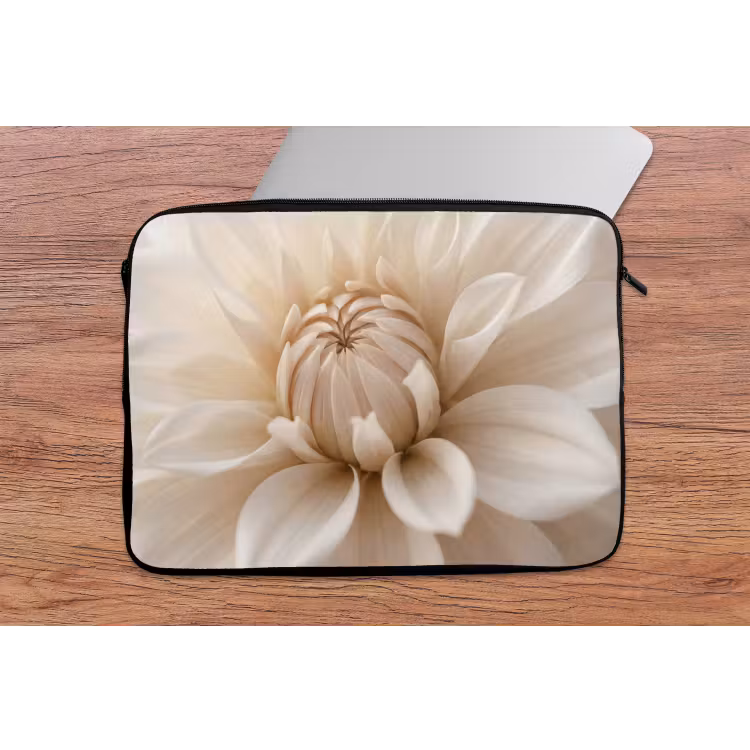 Laptophoes - Bloem - Dahlia - Wit — 2