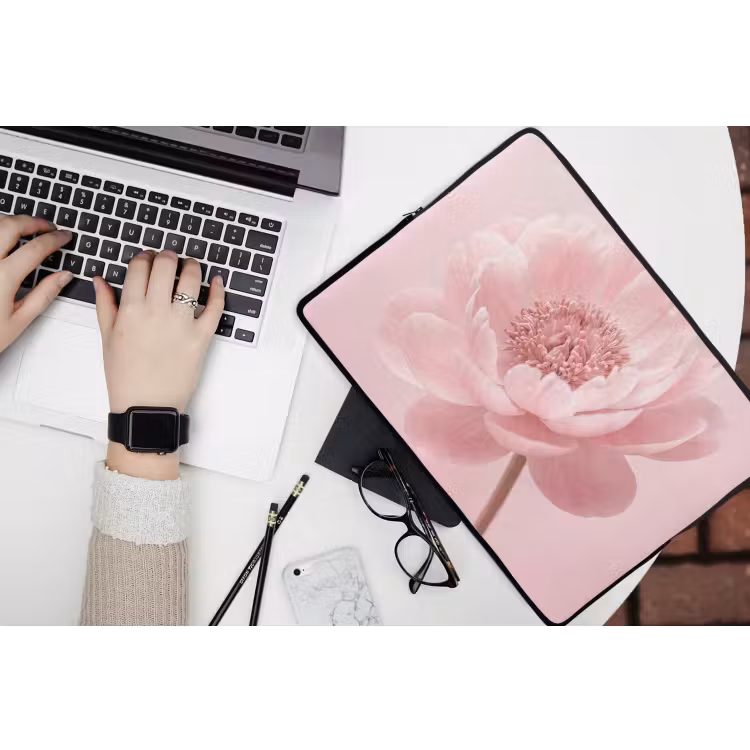 Laptophoes - Bloem - Pioenroos - Roze — 3