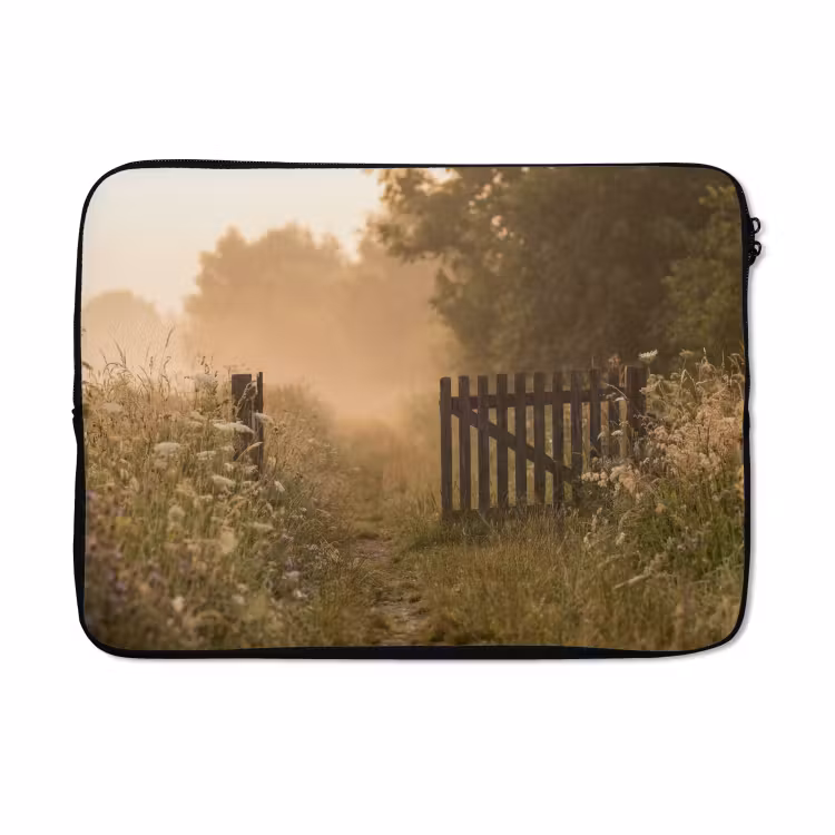 Laptophoes - Hek - Natuur - Mist - Veld — 5