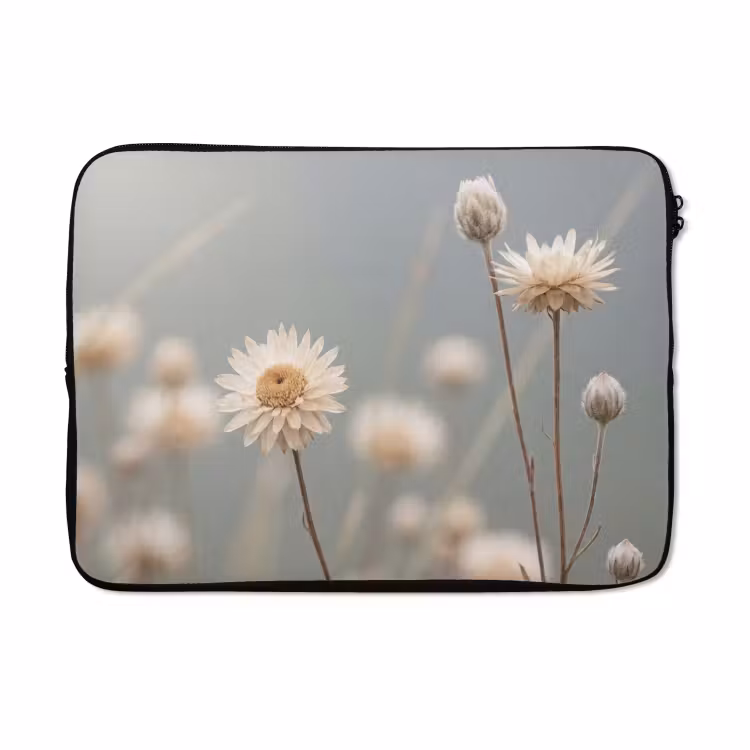 Laptophoes - Strobloemen - Wit - Daglicht — 5
