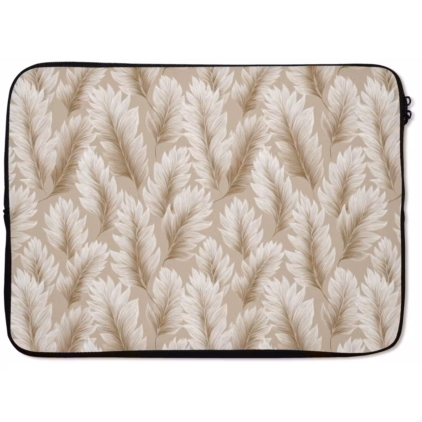 Laptophoes - Botanisch - Patroon - Beige — 1