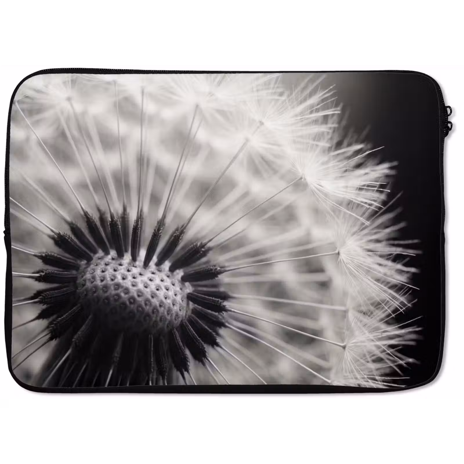 Laptophoes - Paardenbloem - Zwart - Wit — 1