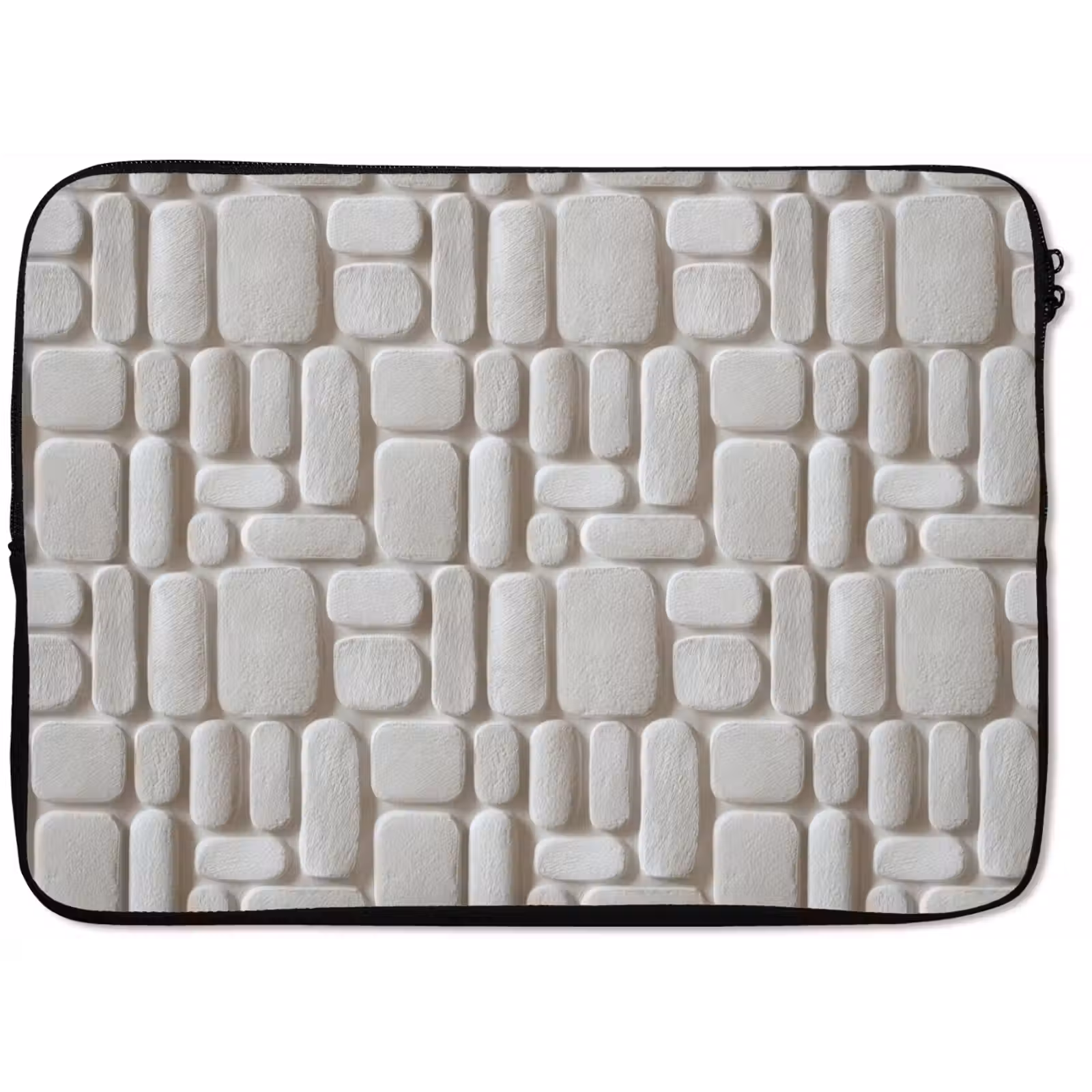 Laptophoes - Reliëf - Structuur - Wit — 1