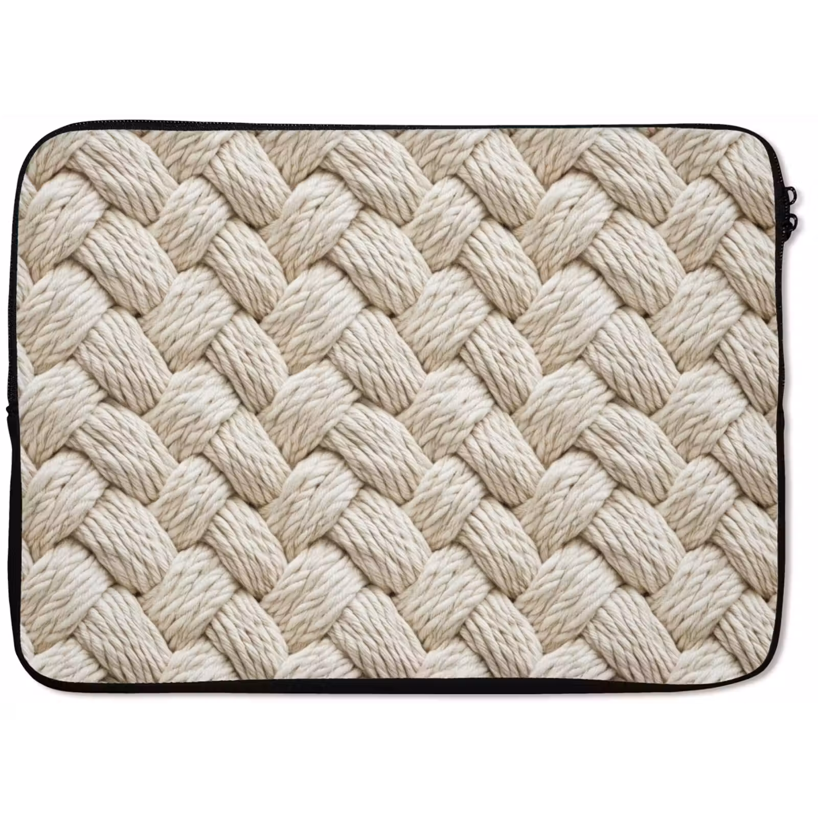 Laptophoes - Touw - Gebreid - Beige — 1
