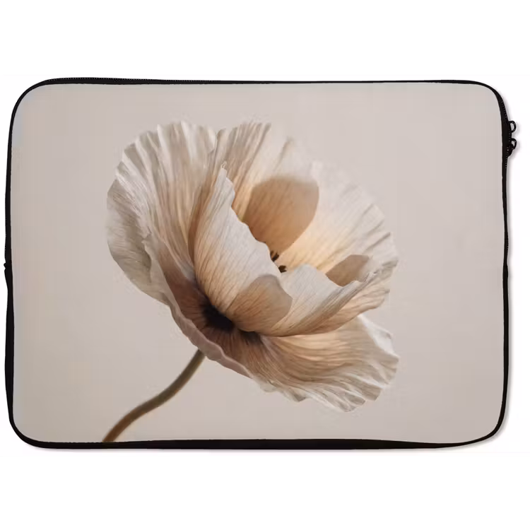 Laptophoes - Bloem - Beige - Crème — 1