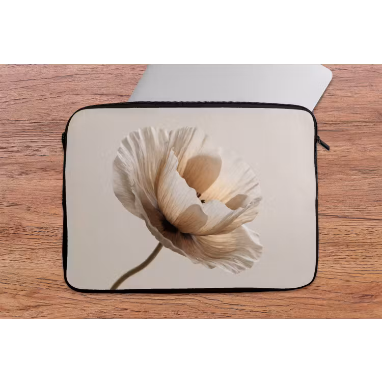Laptophoes - Bloem - Beige - Crème — 2