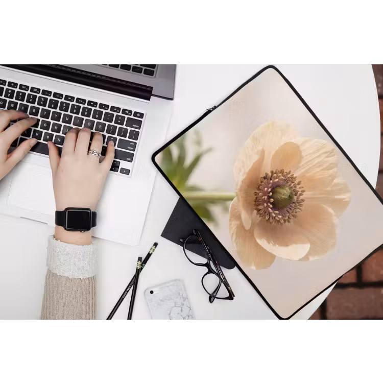 Laptophoes - Bloem - Minimalistisch - Groen — 3