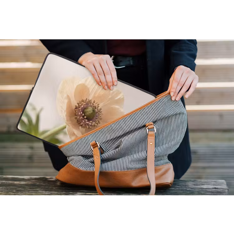 Laptophoes - Bloem - Minimalistisch - Groen — 4