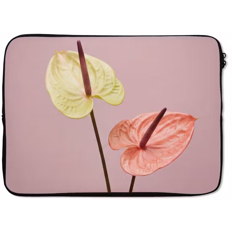 Laptophoes - Bloemen - Anthuriums - Geel - Roze — 1