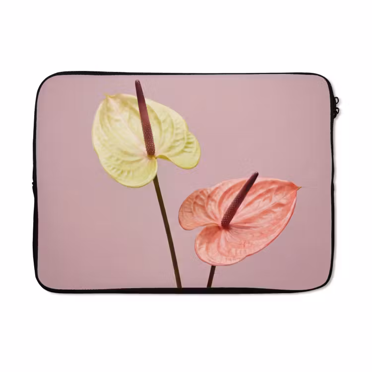 Laptophoes - Bloemen - Anthuriums - Geel - Roze — 5