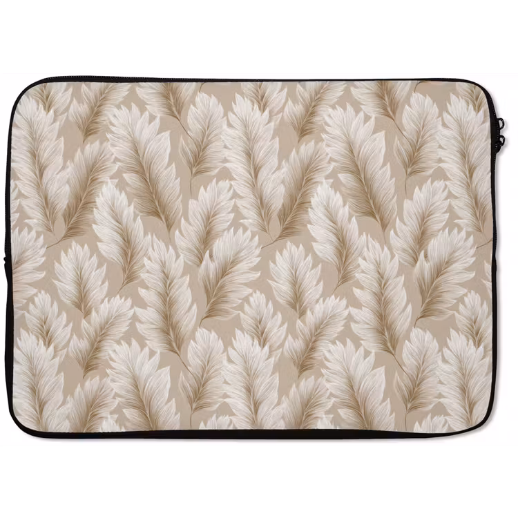 Laptophoes - Botanisch - Patroon - Beige — 1