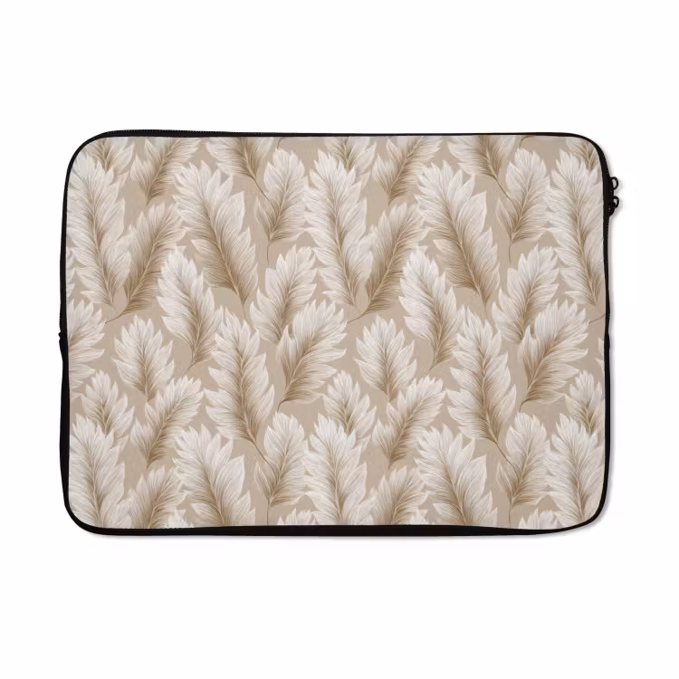 Laptophoes - Botanisch - Patroon - Beige — 5