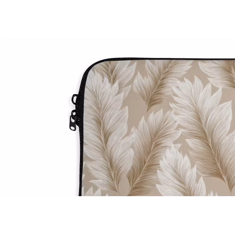 Laptophoes - Botanisch - Patroon - Beige — 6