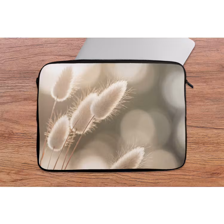 Laptophoes - Hazestaartgras - Wit - Zonlicht — 2