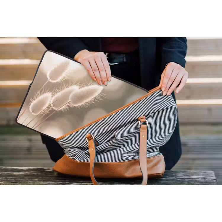 Laptophoes - Hazestaartgras - Wit - Zonlicht — 4