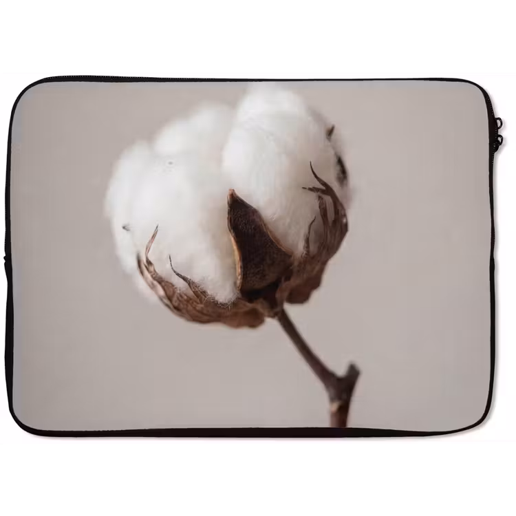 Laptophoes - Katoenbol - Minimalistisch - Wit — 1