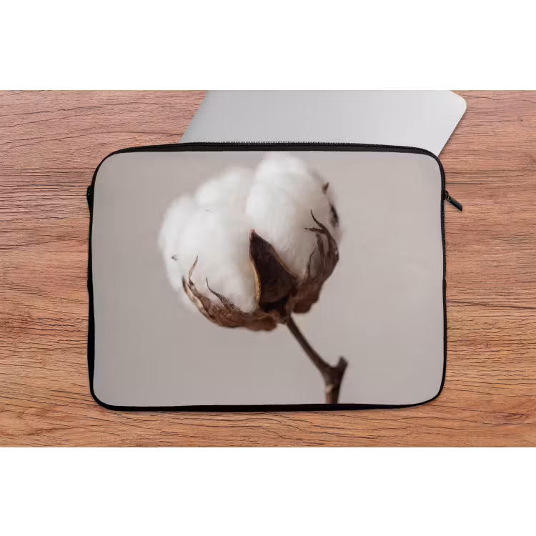 Laptophoes - Katoenbol - Minimalistisch - Wit — 2