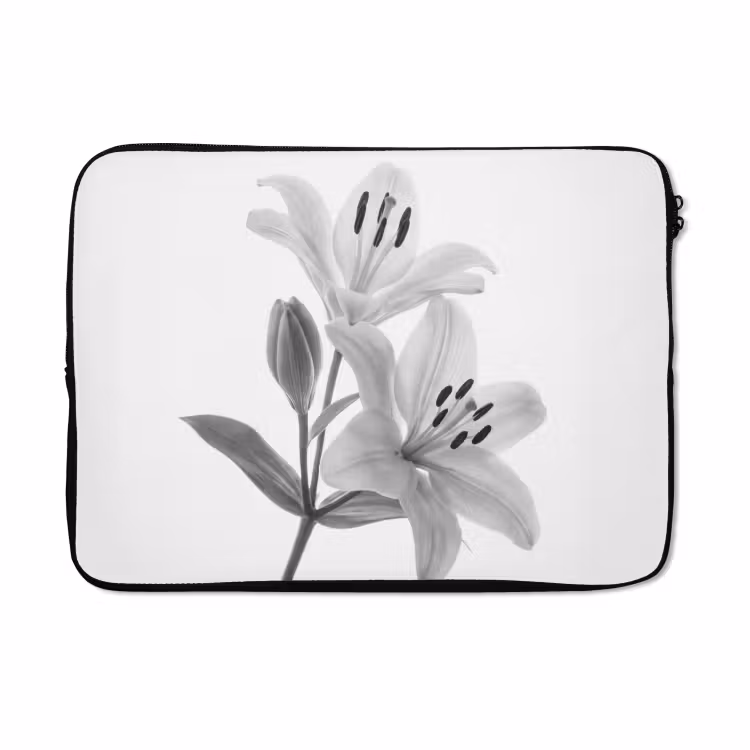Laptophoes - Lelies - Elegant - Zwart - Wit — 5